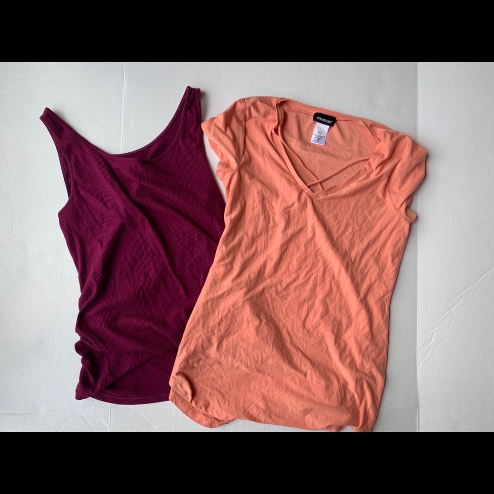 Two Size Large Maternity Shirts